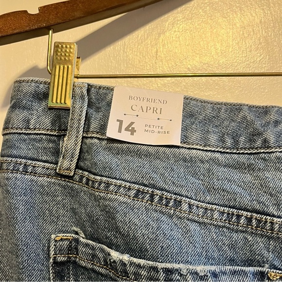Lane Bryant denim boyfriend capris Petite  mid-rise size 14p NWT - Picture 5 of 8
